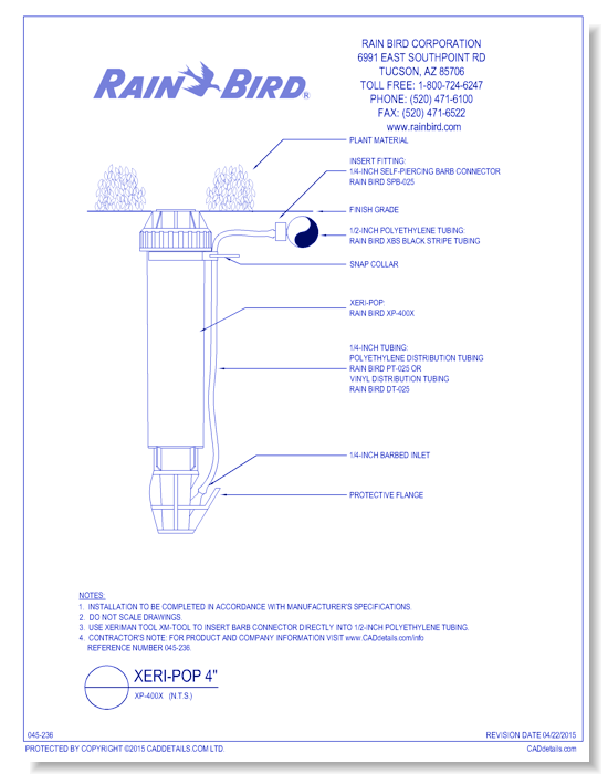 Xeri-Pop Micro-Spray - Rain Bird Corporation - CADdetails