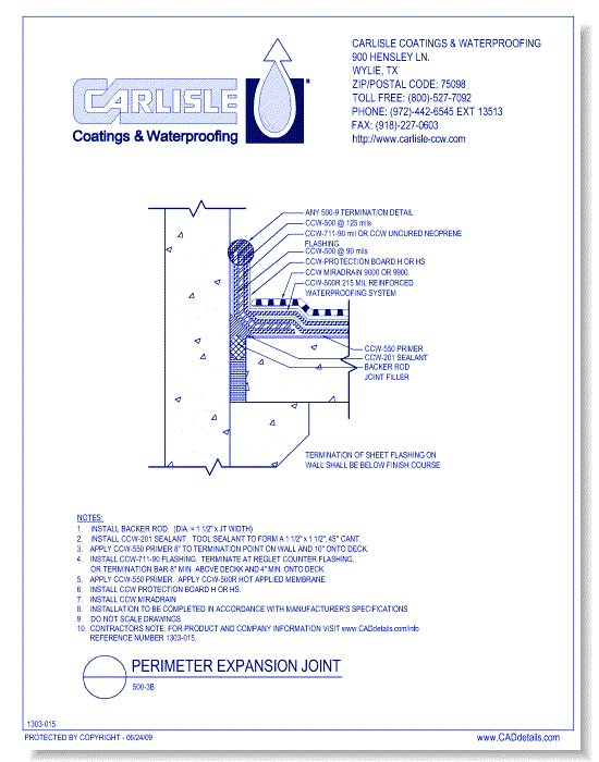 500-3B -  Perimeter Exp. Joints