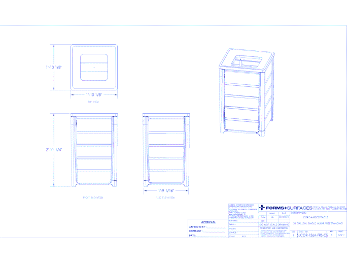 Cordia Litter & Recycling Receptacle