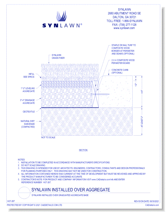 SYNLawn Installed Over Graduate Aggregate Base