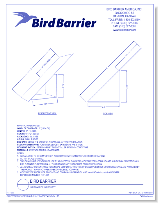 Bird Barrier: BirdSlide™