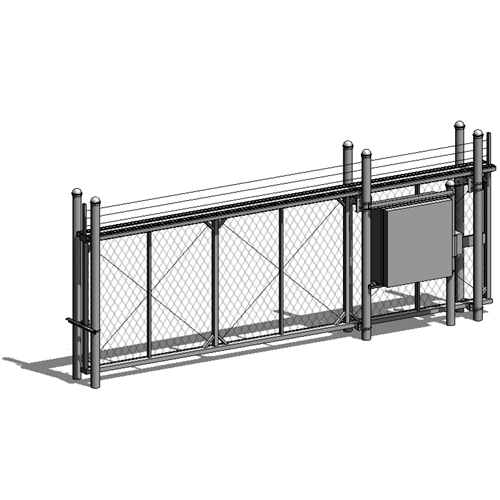 TIGER Cantilever Slide Gate, Operator & Lock System - Chain Link
