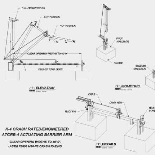 (K4) ATCRB-4 Crash Rated Articulating Barrier Arm & Hydraulic Operator ...