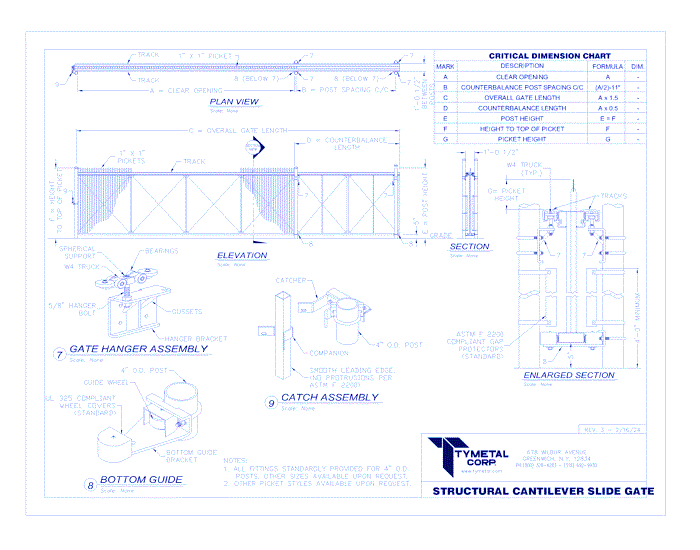 Fortress Structural Cantilever Slide Gate - Ornamental