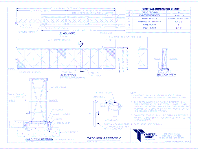 TYM-HYD Box Frame Roller Gate and Operator System - Chain Link