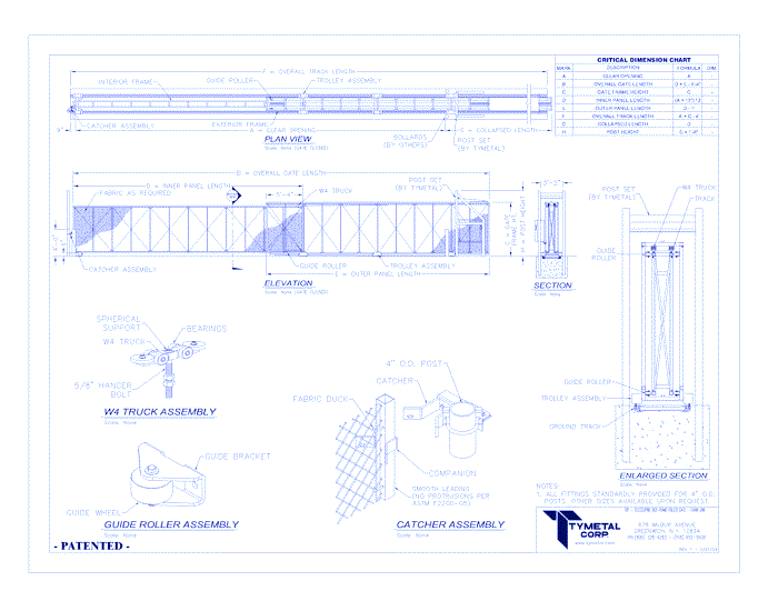 Telescoping Box Frame Roller Gate (Manual Operation) - Chain Link