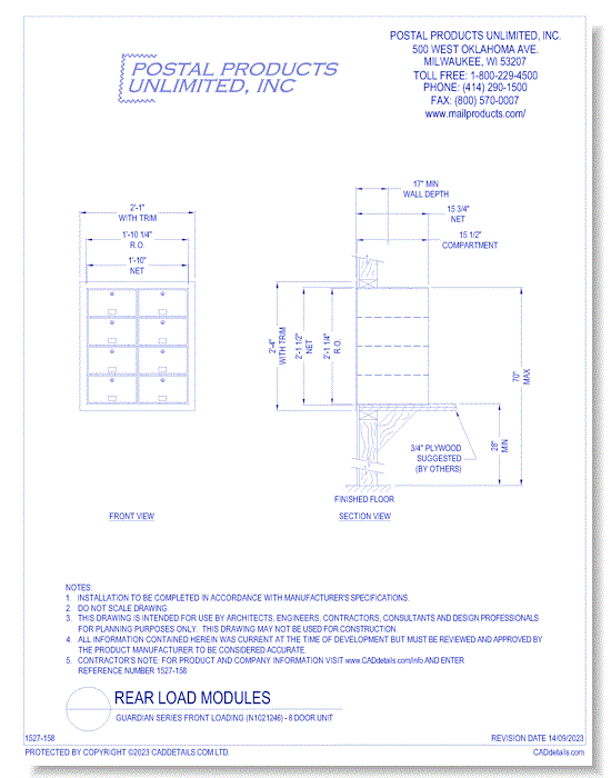 Guardian Series Front Loading (N1021246) - 8 Door Unit