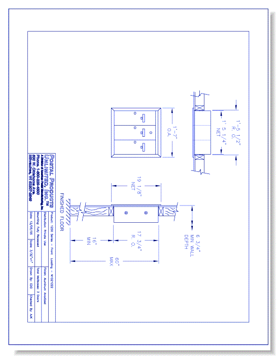 1250 Series Front  Loading (N1021222) - 3 Door Unit