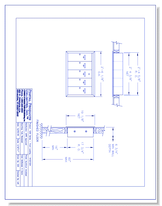 1250 Series Front Loading (N1021224) - 5 Door Unit