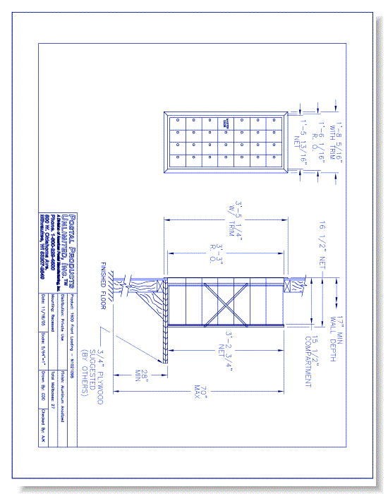 1600 Front Loading (N1021098) - 27 Door Unit, 7 high