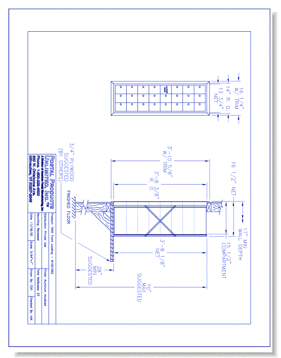 1600 Front Loading (N1021092) - 23 Door Unit, 8 high