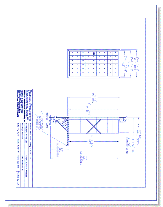 1600 Front Loading (N1021118) - 53 Door Unit, 9 high