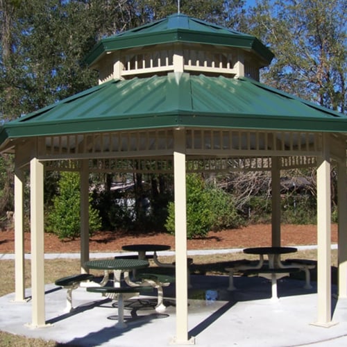 All-Steel Octagonal Duo-Top Shelters - CADdetails