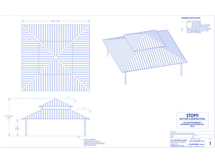 30' x 30' Duo-Top Square Shelter