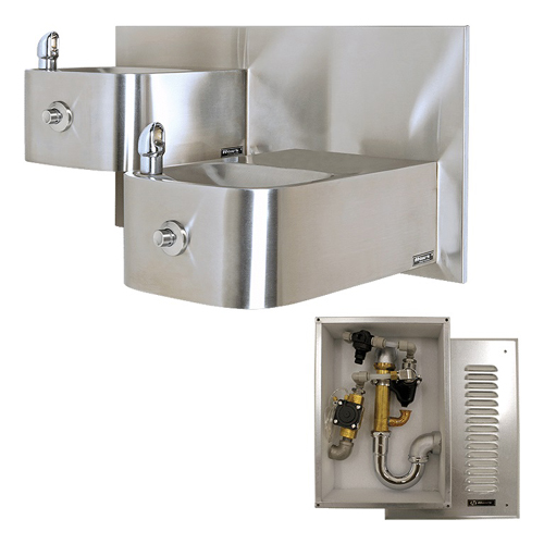 CAD Drawings Haws Corporation Model 1119FRB: ADA Outdoor Freeze Resistant Wall Mounted Hi-Lo Drinking Fountain 