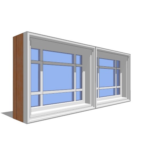 Premium Series™ Window Revit Object: Double Hung Transom - 2 Wide ...