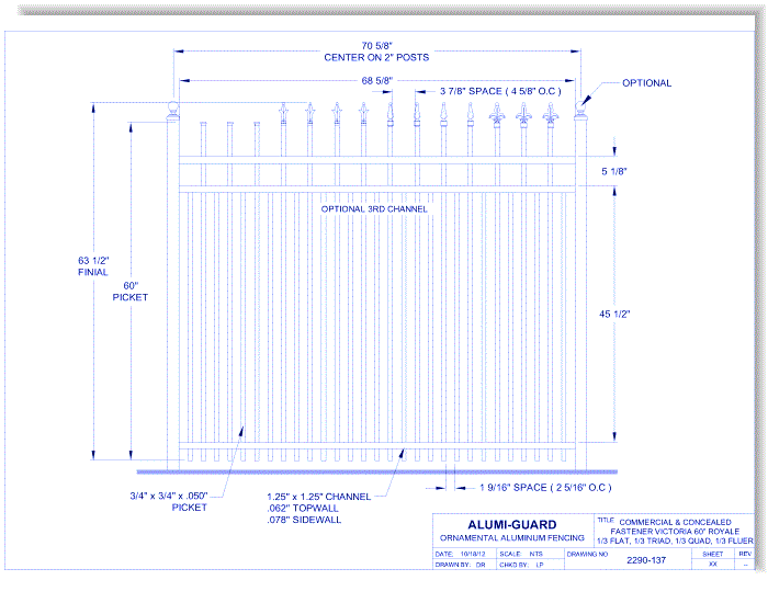 Commercial & Concealed Fastener Victoria 60" Royale (CCFV603S0-1-3)