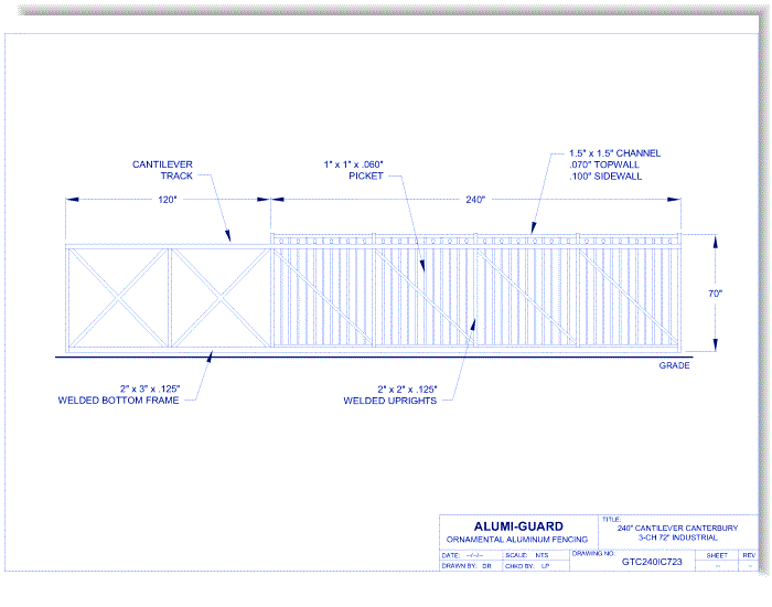 20' Cantilever Industrial Canterbury 3-CH 72" (GTC240IC723)