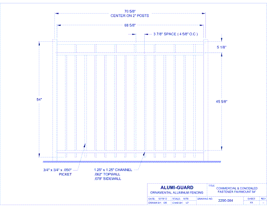 Commercial & Concealed Fastener Fairmount 54" (CCFF543S)