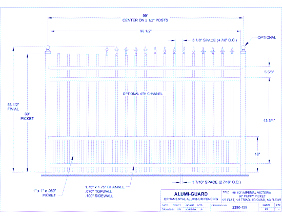 8' Imperial Victoria 60" Puppy Picket (IM8V604S0-2-3)