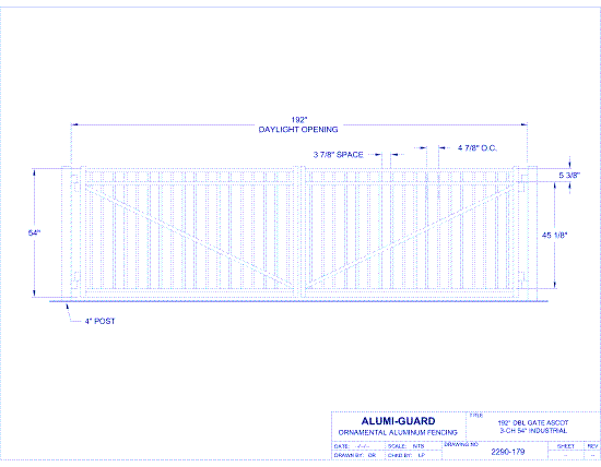 Double Gate Residential Victoria Quad 02 Arch 3-CH 60" (GT02D192IV603)