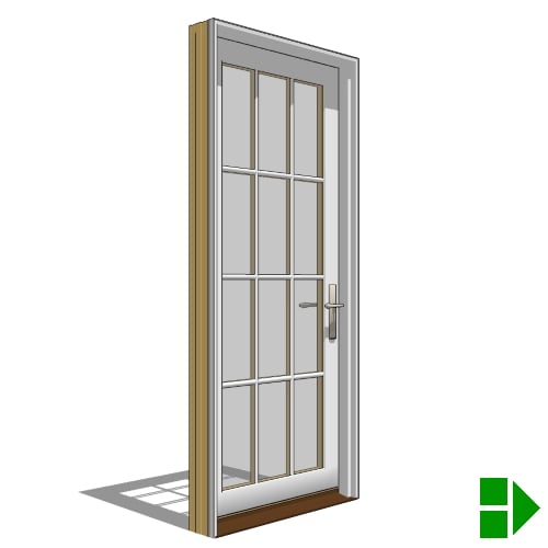 CAD Drawings BIM Models Pella Corporation Lifestyle Dual-Pane Series In-Swing Door, Single, Vent Units