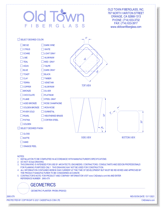 Geometric Planter: Prism (PR2432)