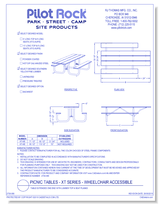 XT Series - Wheelchair Accessible - CADdetails