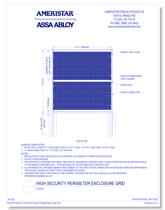 Matrix - Ameristar Fence Products - CADdetails