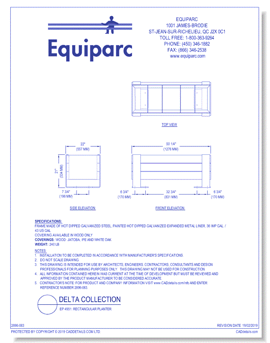 EP 4951: Rectangular Planter - Collection Delta