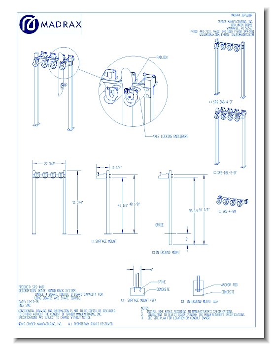 Skateboard Rack System: Single 4 Board, Double 8 Board Capacity for Long Boards & Skate Boards