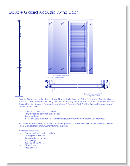 Pivot & Hinged Doors: Acoustic Double Glazed Glass Swing Door ...