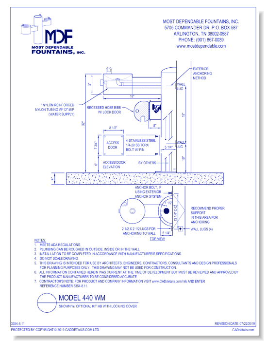 cad drawing for a drinking fountain
