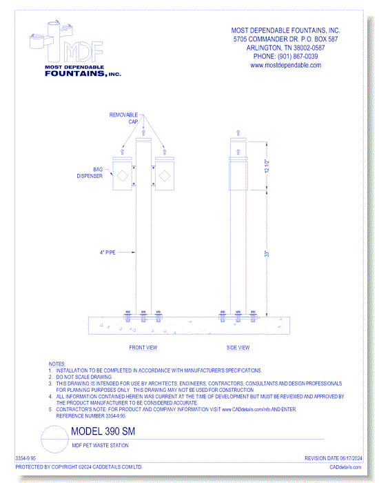 ** 390 SM** MDF Pet Waste Station