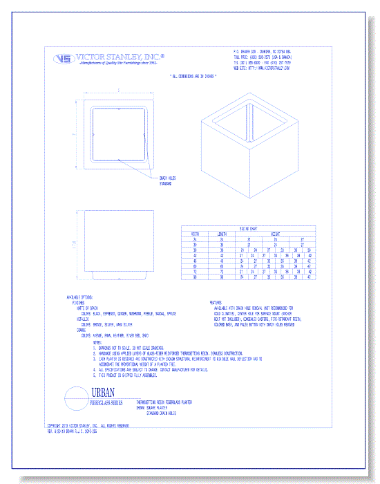 Model Urban Square: Fiberglass Planter