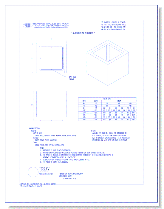 Model Urban Square: Fiberglass Planter