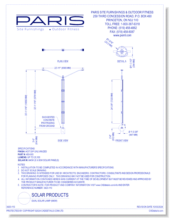 Dual Solar Lamp (640W)