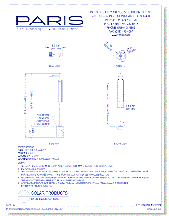 Single Solar Lamp (160W)