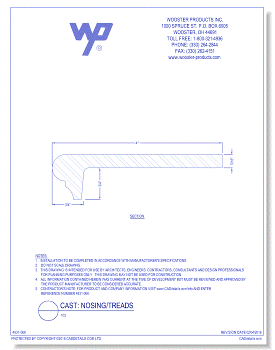 Cast; Nosings/Treads: 103