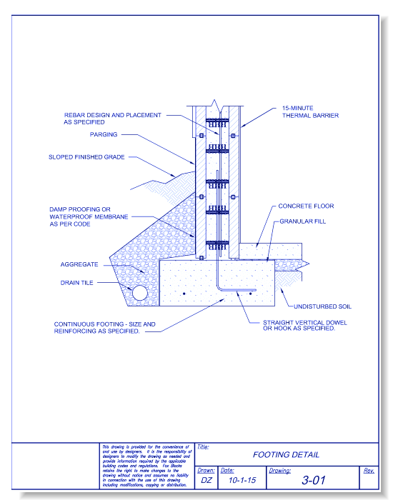 Footing Detail - Fox Blocks - CADdetails