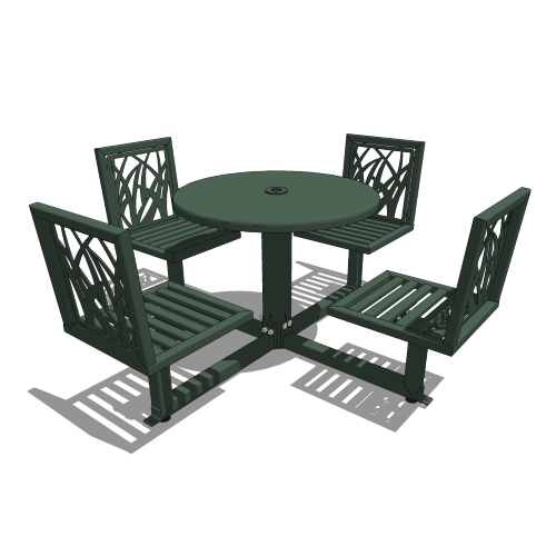 Model TG6-1120: TallGrass Table - 36inch Round Table Top, 4 Backed Chairs