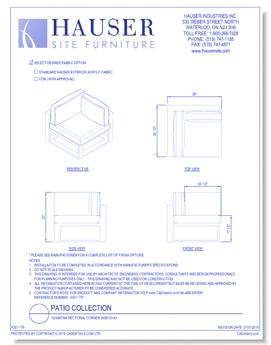 Quantam Sectional Corner (HS8105-K)