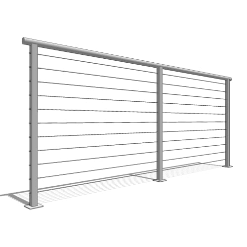 Cable Railing System with Round Top - AGS Stainless Inc. - CADdetails