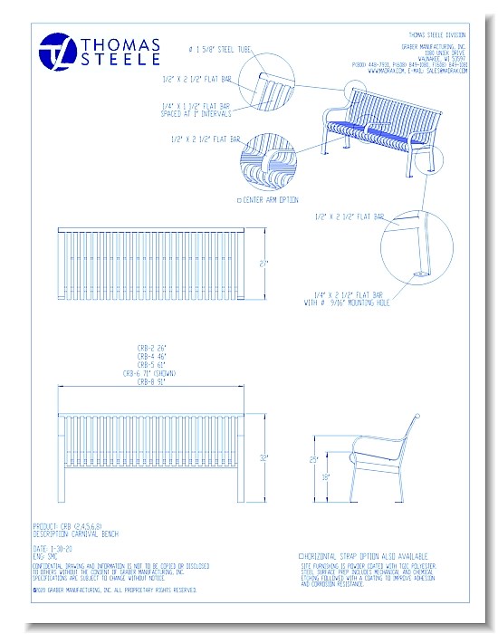 Carnival™ Bench: 4 Ft.