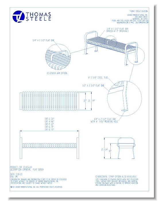 Carnival™ Flat Bench: 4 Ft.