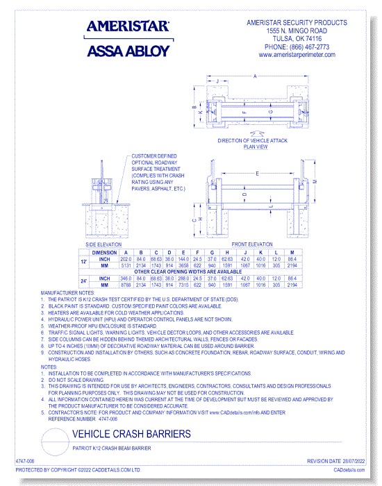 Patriot® Rising Beam Barrier