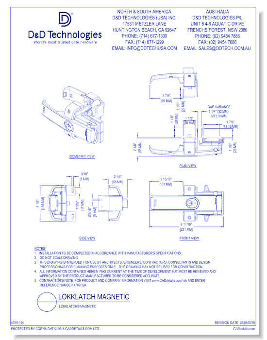 LokkLatch Magnetic - D&D Technologies USA, Inc. - CADdetails