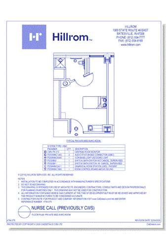 Floor Plan: Private Med-Surg Room