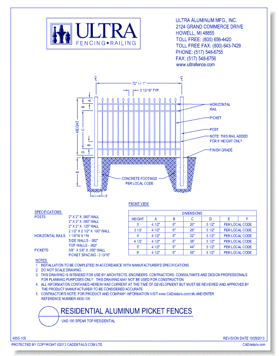 UAS-100 Spear Top Residential