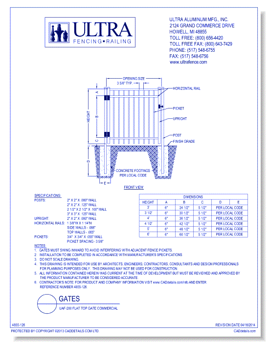 UAF-200 Flat Top Gate Commercial